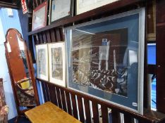 Chalk, indistinctly signed, date 1979, 'View of a colliery', 50x62cm