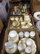 Assorted tea china, Gouda and other china in three boxes