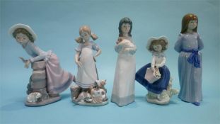 Five Lladro and Nao figures