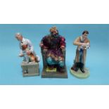 A Royal Doulton 'The Old King', HN 2134, 'Thanks Doc', HN 2731 and 'Country Veterinary', HN4650