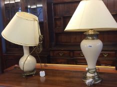 Two Oriental style table lamps