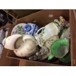 A box of assorted including Maling china