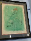 Pastel, Portrait of a nude, signature unclear, dated 85