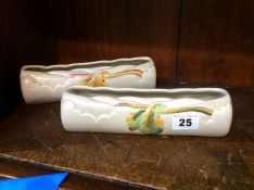 Two Clarice Cliff flower troughs