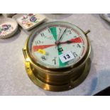 Brass Ship's clock, dial signed Lilley and Gilley
