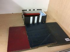 Magic Lantern slides and two cigarette card albums