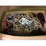 Box of assorted costume jewellery