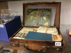 Assorted ephemera together in a leather case