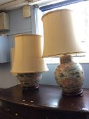 A pair of Oriental style table lamps
