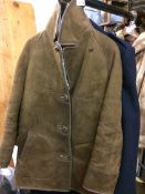 A wool Reefer coat and a sheepskin coat