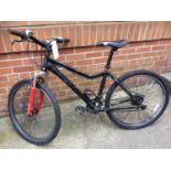 A black mountain bike