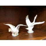 Two Lladro swans