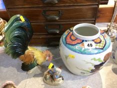 A Karl Ens Cockerel, Imari vase etc.