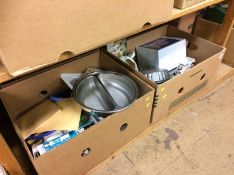 Four boxes of assorted kitchen ware
