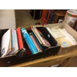 Two trays of ephemera