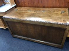 A large oak blanket box