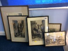 Collection of five etchings, various