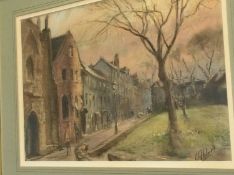Walker Holmes, Pastel, signed, 'Street scene', 30 x 46cm