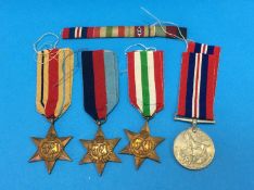 World War II medal group, including Africa and Italy Stars