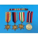 World War II medal group, including Africa and Italy Stars