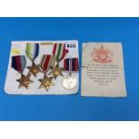 Group of World War II medals including Atlantic, Italy and Africa Stars