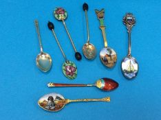 Collection of enamelled tea spoons