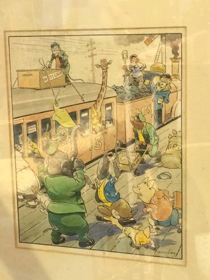 Woolley, cartoon, 'Summer Excursion July', 28 x 23cm - Image 2 of 2