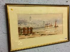 Watercolour 'North Shields Hi and Low Lights', T. McCardle