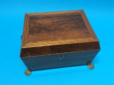 A 19th century Rosewood work box, 23.5cm wide