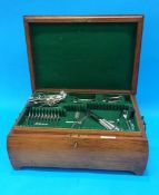 An oak cased canteen of cutlery