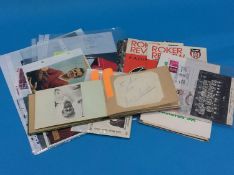 A collection of assorted sports ephemera and autographs, including Stanley Matthews, Alf Ramsey, Don