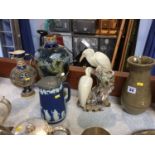 A Royal Doulton vase, Wedgwood jug etc.