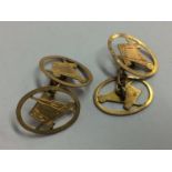 A pair of 9ct Masonic cufflinks, 3 grams
