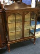 A mahogany china cabinet