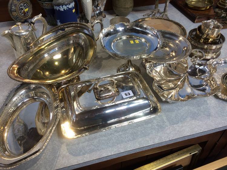 Quantity of silver plated items