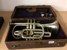 A Hawkes and Son Cornet and case