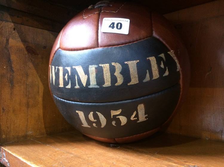 A reproduction football 'Wembley 1954'