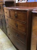 A 19th Century mahogany bow front chest of two short and three long drawers