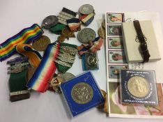 Various medals including; a World War I trio to Gnr R. H. Stafford R.A. and a Long and Good