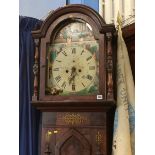 A 19th Century mahogany longcase clock with pedestal dial and 8 day movement