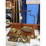 Set of scales and two postal scales