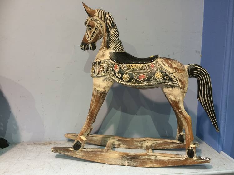 A painted rocking horse