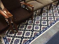 A cream patterned rug
