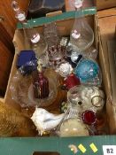 Assorted glassware, Murano scent bottle etc.