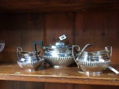 A plated three piece tea service