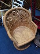 A bamboo tub chair