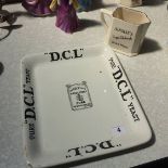An Edwardian white Ironstone Grocer's Advertising Plate for DCL Yeast and a jug