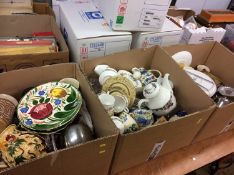 Three boxes of assorted china