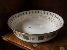 A Spode bowl celebrating 75th Anniversary of the Football league