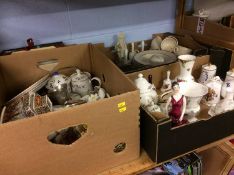 Four boxes of assorted china, Aynsley etc.